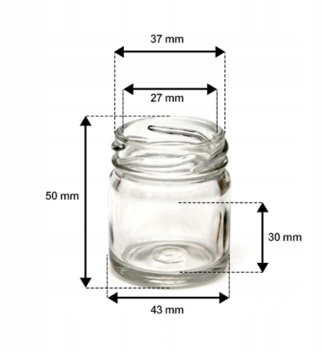 Sklenené dózy 40ml 10ks zlatá svadobná dóza vďaka hosťom