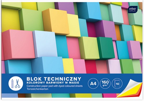 A4 farebný technický blok, 10 listov, medzitlač