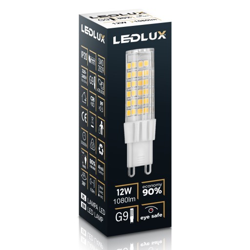 G9 LED žiarovka 12W = 95W SMD teplá neutrálna studená Premium LEDLUX nebliká