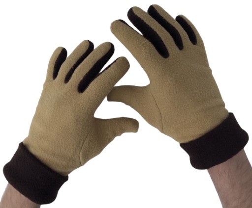Hnedé flísové zimné rukavice, hnedá veľ. Pracovné odevy Polar WARM, veľkosť M/L