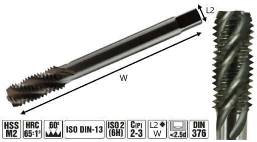 STROJOVÝ SLEPÝ ZÁVITNÍK M3x0,5mm PRE SLEPENÉ OTVORY