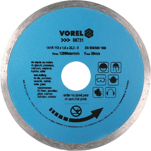 DIAMANTOVÝ DISK PRE VLHKÉ SKLENÉ TANIERE 115MM