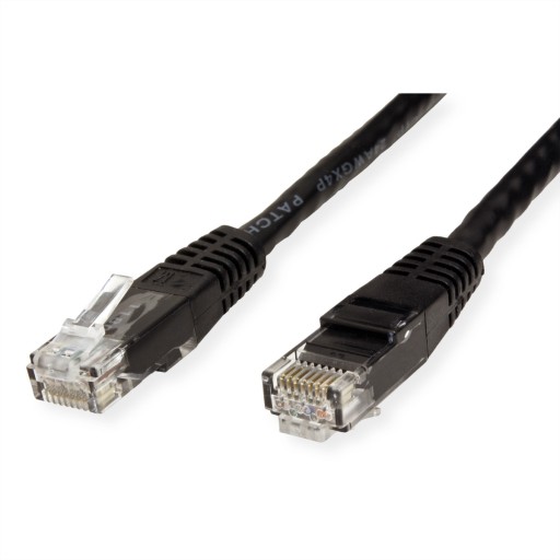 LAN UTP Cat.6 sieťový kábel s konektorom RJ45, čierny, 3m