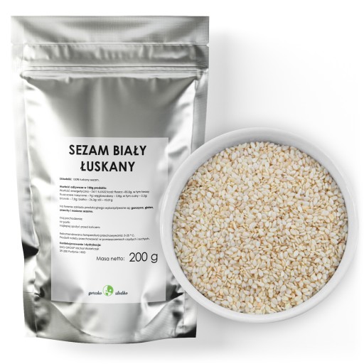BIELE SEZAMOVÉ semienka, lúpané, najvyššej kvality, 200g