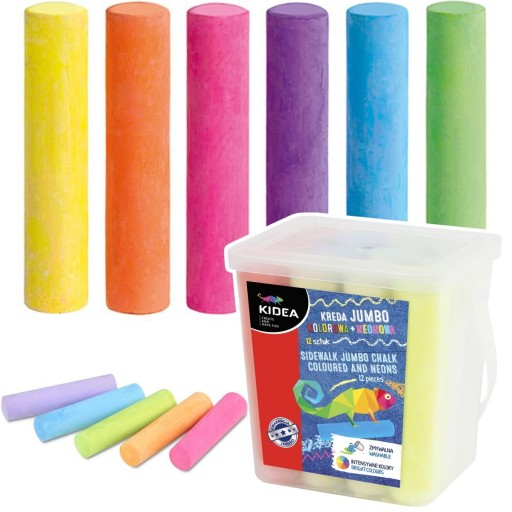 JUMBO SCHOOL CHALK 12 farieb 2 NEON