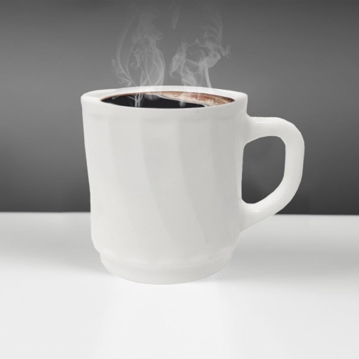 BIELY PORCELÁNOVÝ UNIVERZÁLNY TRADIČNÝ hrnček S UCHÁČKOM NA KÁVU A ČAJ