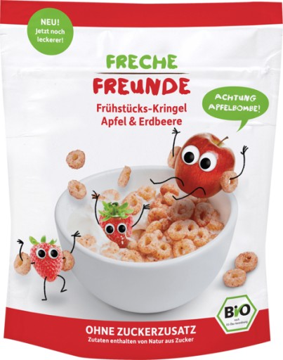 FrecheFreunde BIO Cereálne krúžky Jablká Jahody