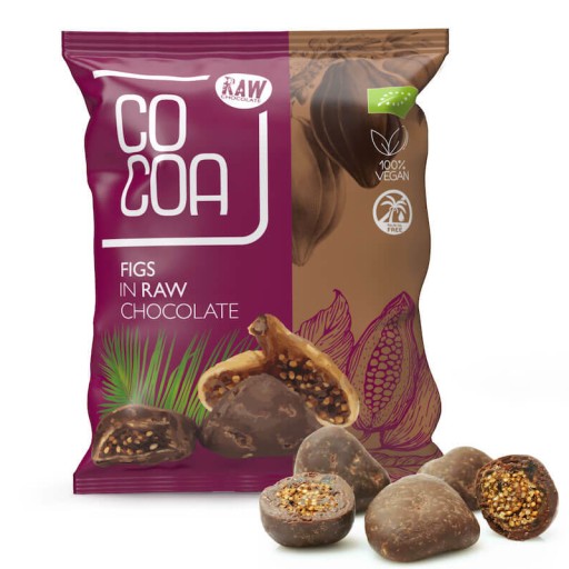 BIO sušené figy v raw tmavej čokoláde RAW VEGAN 70 g Kakao
