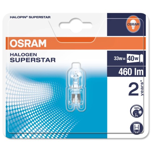 HALOGÉNOVÁ ŽIAROVKA G9 33W 2700K Stmievateľná OSRAM