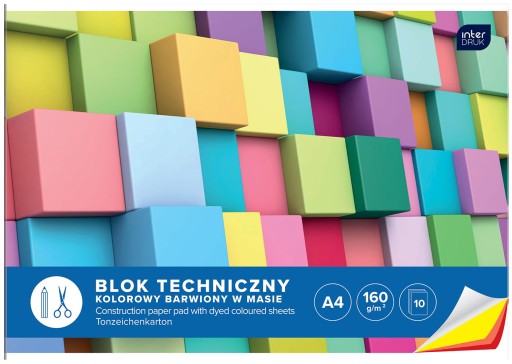 Farebný technický blok A4 10 listov Interprint