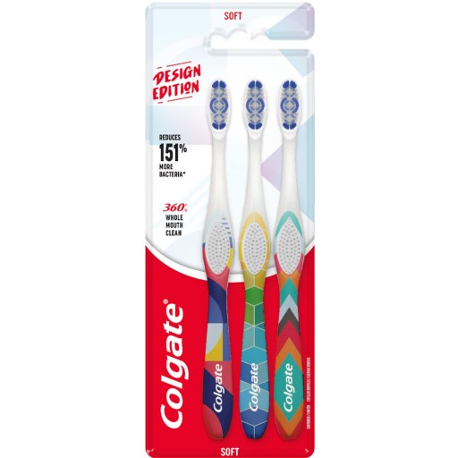 COLGATE ZUBNÁ Kefka 360 DESING EDITION SOFT 3 ks