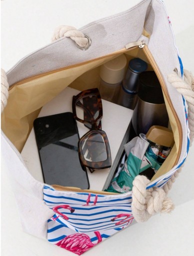 PLÁŽOVÁ TAŠKA S RÚČKOU, Zips, SHOPPER, PLÁŽOVÁ TAŠKA, PIKNIKOVÝ MIX