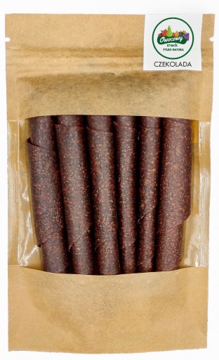 OVOCNÉ VALCE Čokoláda 50g Prírodný ovocný snack Čokoláda