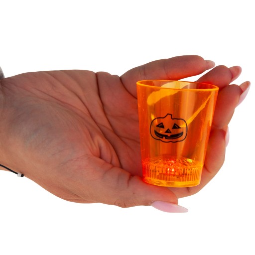 HALLOWEEN LED SKLENENÁ LEBKA TEKVICA