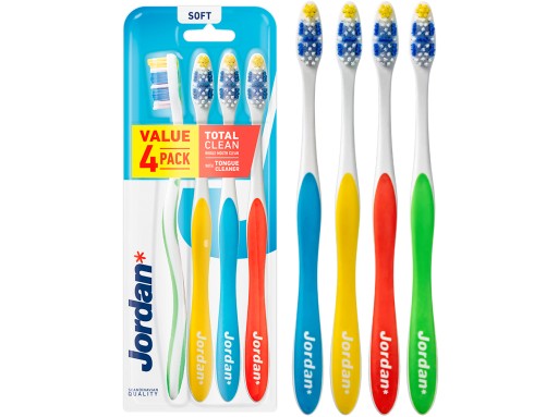 4 ručné zubné kefky Jordan Total Clean Soft