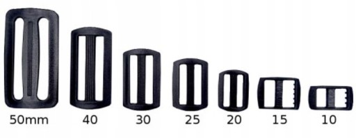 Plastový NASTAVOVAČ 25mm posuvný pre pásku 2,5cm - 10ks