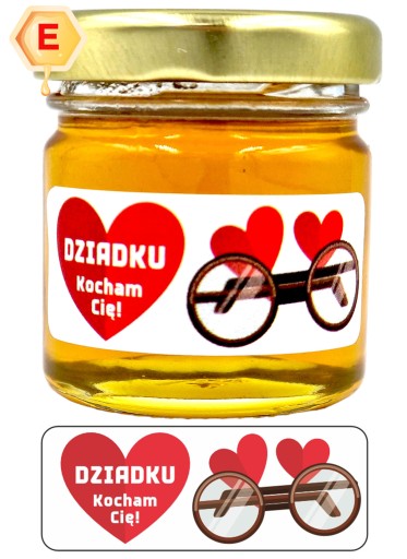 MEDOVÝ mini med BABIČKOVÝ DEŇ v tégliku 40g s nálepkou DEDKO MILUJEM ŤA