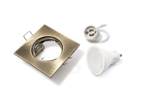 SET HALOGENOVÉHO SVETLA, MOSADZ + LED 7W + GU10