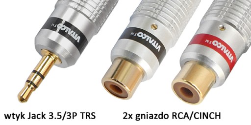 Adaptér JACK 3,5/3P/zástrčka -2xRCA/CINCH/VITALCO zásuvka 0,2m