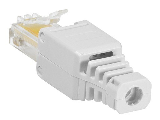 RJ45/8P8C UTP kat.5E zástrčka, krútená dvojlinka, drôt/lanko AWG23-26, bez náradia