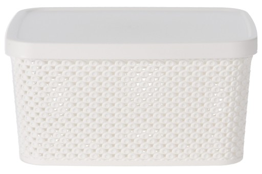 Box s krytom Úložný kôš, biela, plastová nádoba 23 cm