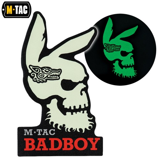 NÁŠIVKA ZNAKU BAD BOY, SVIETEĽNÝ VELCRO M-TAC, ČIERNA