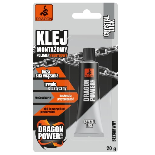 Montážne lepidlo DRAGON Dragon Power, hybridný polymér, CLEAR 20g blister