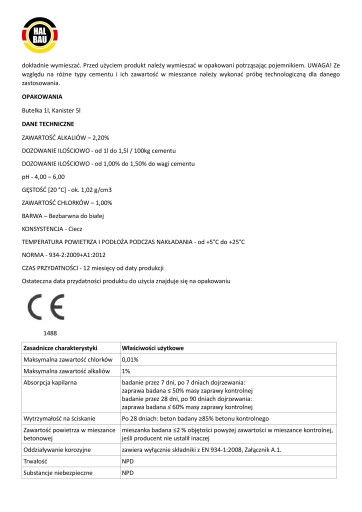 Plastifikátor a vodný tmel na betón 1L M04