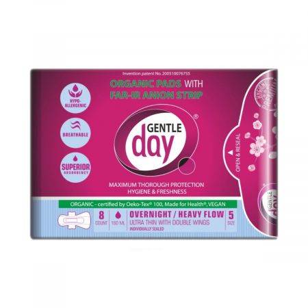 Jemné denné nočné hygienické vložky s aniónovým prúžkom 8 ks.