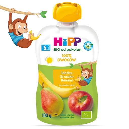 HiPP BIO Jablkovo-hruškovo-banánová penová tuba 100g