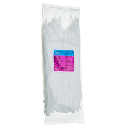 BIELE KABELOVÉ VIAZAČKY - KABELOVÉ VIAZAČKY 2,5x150mm