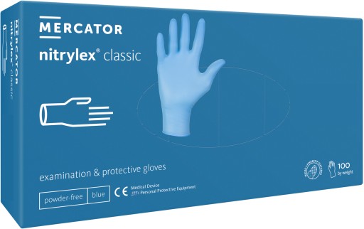 Nitrylex Classic jednorazové nitrilové rukavice bez púdru, modré XL