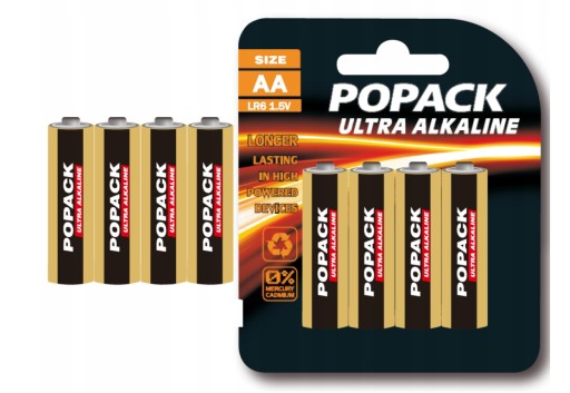 Alkalické batérie Popack AA R6 LR6 1,5V 4 ks