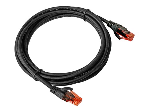 Cat.6 UTP patch kábel RJ45-RJ45 1:1 Cu AWG26 čierny 3m