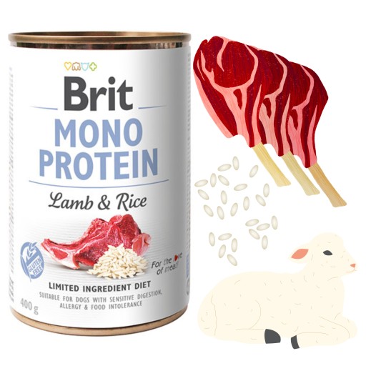 Brit Mono Protein Lamb Ryža Jahňacie mäso s ryžou 400g