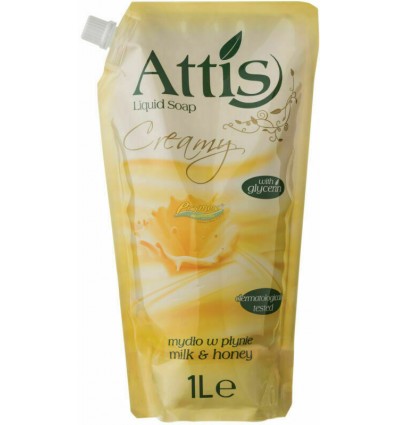 Attis tekuté mydlo s mliekom a medom 1 l
