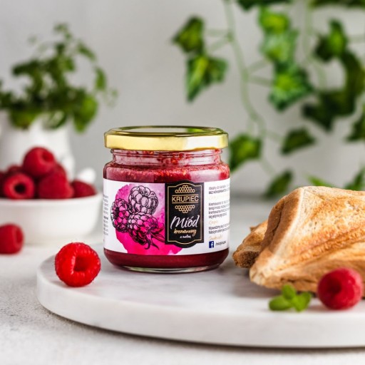 PRÍRODNÝ POĽSKÝ KRÉMOVÝ MED S MALINOVOU 220G