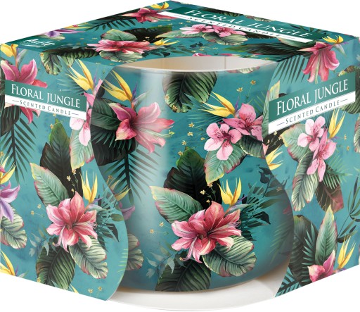 Vonná sviečka v skle BISPOL Aura 20H FLOWER JUNGLE