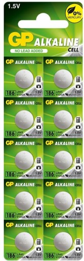 10x batéria GP 186 LR43 AG12 GP86A 386 G12