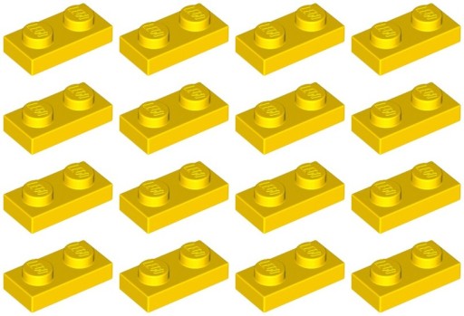 LEGO PLATE 3023 1x2 žltá NOVINKA (6g) 16 ks.
