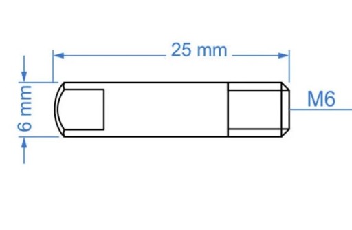 KONEKTOR MIG AKTUÁLNEJ DÝZY TW14 TW15 MB15 M6X25 0,8 mm
