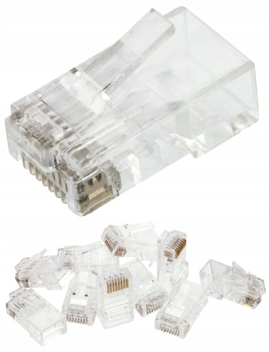 Zástrčky NEKU 8P8C, RJ45 UTP kat. 6, drôt, 10 ks