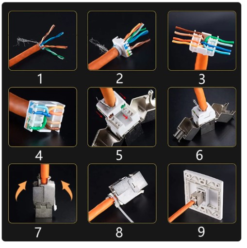 ZÁSUVKA KEYSTONE RJ45 MODUL STP CAT.6A BEZ NÁSTROJA