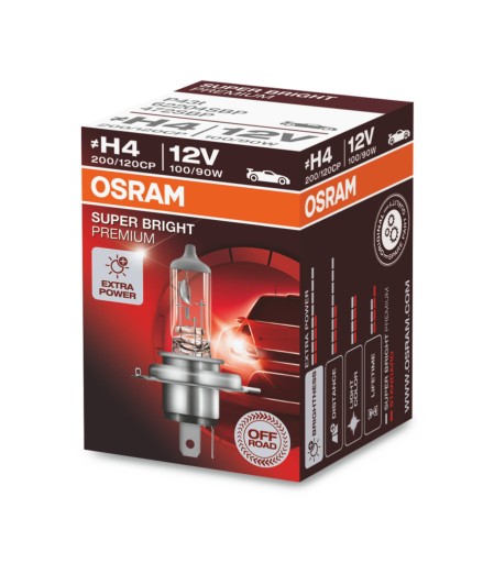 Osram SUPER BRIGHT PREMIUM ŽIAROVKA H4 12V 100/90W
