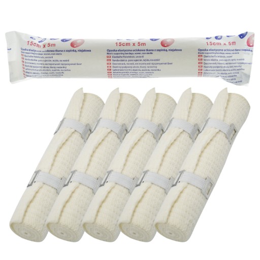 ELASTICKÁ KOMPRESNÁ SVORKA 15cm x 5m 5 ks