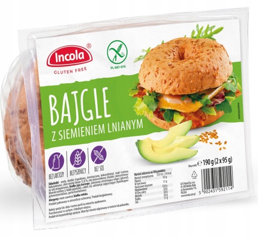 Bezlepkové bagely Incola s ľanovými semienkami