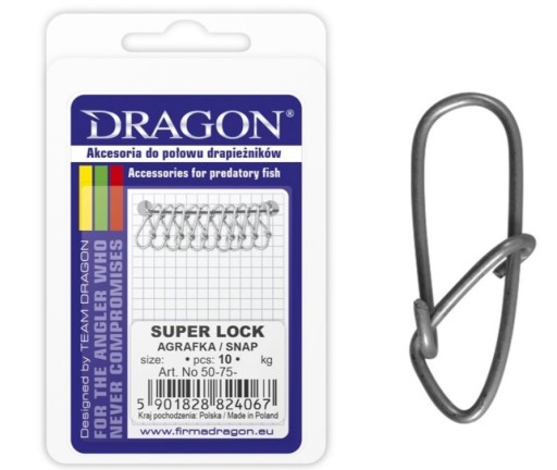Silný zatvárací špendlík DRAGON SUPER LOCK veľkosť 16 12kg 50-75-016 10 kusov
