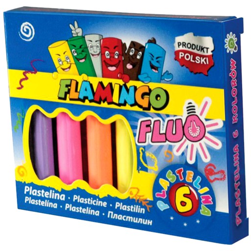 FLUO plastelína 6 farieb Flamingo 454436
