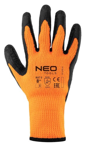 Zateplené zimné stavebné pracovné rukavice, veľkosť 10, potiahnuté latexom