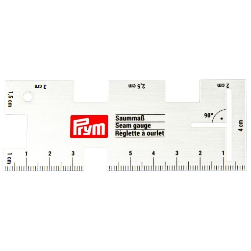 Pravítko na švy Prym 610-736 odtiene sivej a striebornej 10 cm hliník